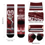 Jacksonville State Gamecocks Socks Customized Snowy Scene Red White Best Selling