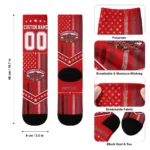 Jacksonville State Gamecocks Socks Customized Star Stripes Red White Best Selling