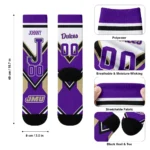 James Madison Dukes Socks Personalized Arrow Blocks Purple Best Selling