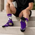 James Madison Dukes Socks Personalized Arrow Blocks Purple Best Selling