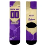 James Madison Dukes Socks Personalized Geometric Tech Purple Best Selling
