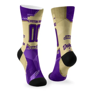 James Madison Dukes Socks Personalized Geometric Tech Purple Fashion Forward