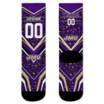 James Madison Dukes Socks Personalized Leopard Print Purple Black Best Selling