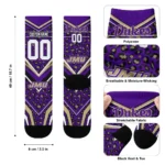 James Madison Dukes Socks Personalized Leopard Print Purple Black Best Selling
