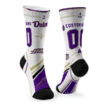 James Madison Dukes Socks Personalized Nautical Icons Purple White Best Selling