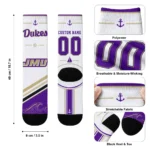 James Madison Dukes Socks Personalized Nautical Icons Purple White Best Selling
