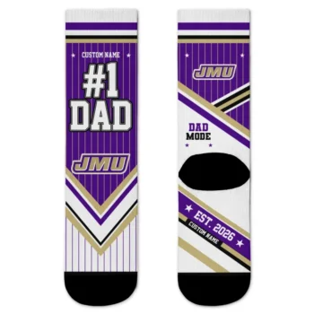 James Madison Dukes Socks Personalized Pinstripe Chevron Purple White Best Selling