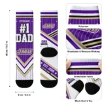 James Madison Dukes Socks Personalized Pinstripe Chevron Purple White Best Selling