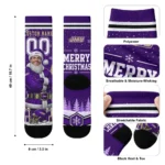 James Madison Dukes Socks Personalized Snowy Scene Purple White Best Selling