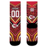 Kansas City Chiefs Socks Custom Leopard Print Red Black Best Selling