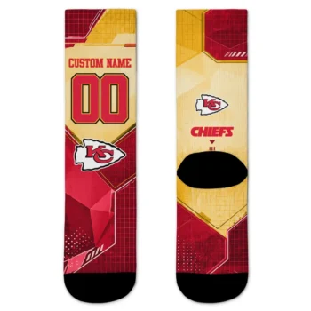 Kansas City Chiefs Socks Customized Geometric Tech Red Best Selling