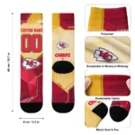 Kansas City Chiefs Socks Customized Geometric Tech Red Best Selling