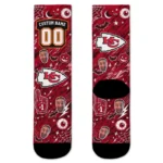 Kansas City Chiefs Socks Customized Scattered Icons Red Best Selling