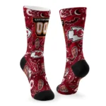 Kansas City Chiefs Socks Customized Scattered Icons Red Best Selling