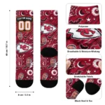 Kansas City Chiefs Socks Customized Scattered Icons Red Best Selling