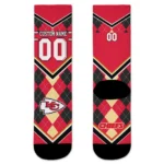 Kansas City Chiefs Socks Personalized Argyle Pattern Red Best Selling