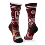 Kansas City Chiefs Socks Personalized Snowy Scene Red White Best Selling