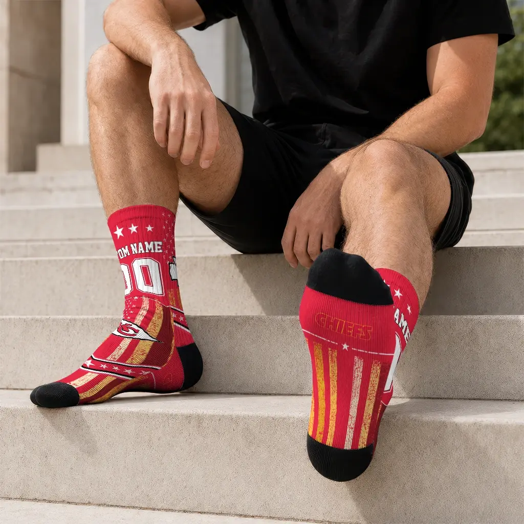Kansas City Chiefs Socks Personalized Star Stripes Red White Latest Model Kansas City Chiefs Socks Personalized Star Stripes Red White Latest Model