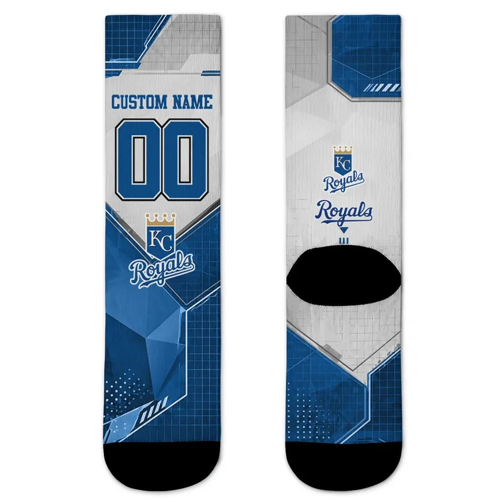 Kansas City Royals Socks Custom Geometric Tech Royal Blue Best Selling Kansas City Royals Socks Custom Geometric Tech Royal Blue Best Selling
