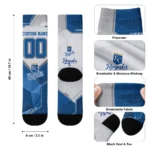 Kansas City Royals Socks Custom Geometric Tech Royal Blue Best Selling