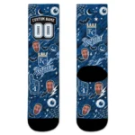 Kansas City Royals Socks Custom Scattered Icons Royal Blue Best Selling