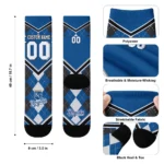 Kansas City Royals Socks Customized Argyle Pattern Royal Blue Best Selling