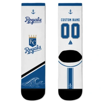Kansas City Royals Socks - Customized Nautical Icons Royal Blue White