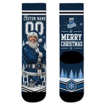 Kansas City Royals Socks Customized Snowy Scene Royal Blue White Best Selling