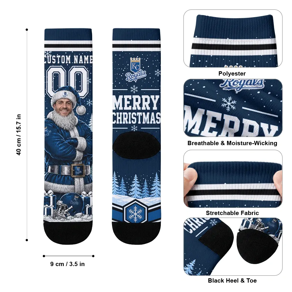 Kansas City Royals Socks Customized Snowy Scene Royal Blue White High Quality Kansas City Royals Socks Customized Snowy Scene Royal Blue White High Quality