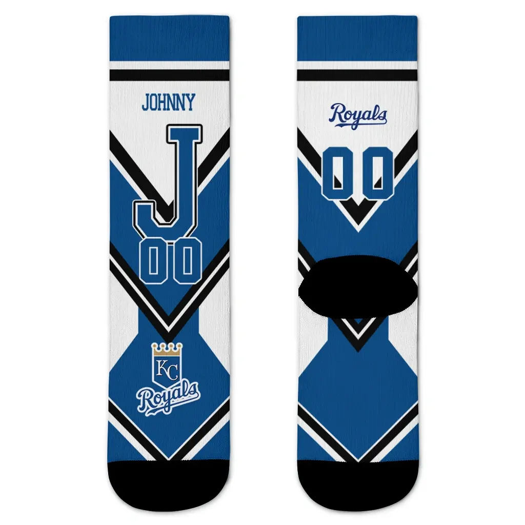 Kansas City Royals Socks Personalized Arrow Blocks Royal Blue Best Selling Kansas City Royals Socks Personalized Arrow Blocks Royal Blue Best Selling