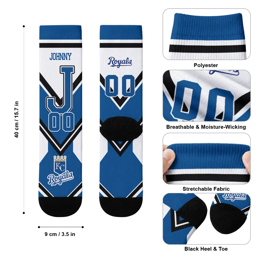 Kansas City Royals Socks Personalized Arrow Blocks Royal Blue High Quality Kansas City Royals Socks Personalized Arrow Blocks Royal Blue High Quality