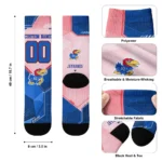 Kansas Jayhawks Socks Custom Geometric Tech Blue Best Selling