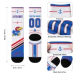 Kansas Jayhawks Socks Custom Nautical Icons Blue White Best Selling