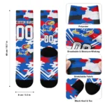 Kansas Jayhawks Socks Custom Woodland Camo Blue Best Selling