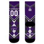 Kansas State Wildcats Socks Personalized Argyle Pattern Purple Best Selling
