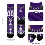 Kansas State Wildcats Socks Personalized Argyle Pattern Purple Best Selling