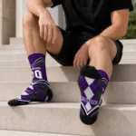 Kansas State Wildcats Socks Personalized Argyle Pattern Purple Best Selling