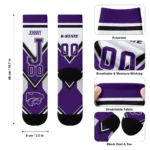 Kansas State Wildcats Socks Personalized Arrow Blocks Purple Best Selling