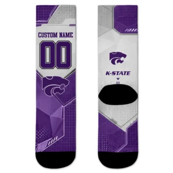 Kansas State Wildcats Socks Personalized Geometric Tech Purple Best Selling