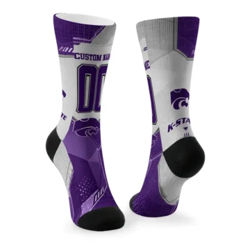 Kansas State Wildcats Socks Personalized Geometric Tech Purple Fashion Forward