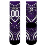 Kansas State Wildcats Socks Personalized Leopard Print Purple Black Best Selling