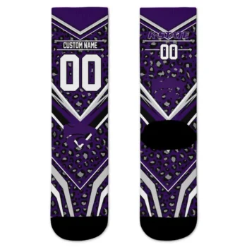 Kansas State Wildcats Socks Personalized Leopard Print Purple Black Best Selling