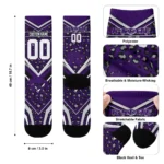 Kansas State Wildcats Socks Personalized Leopard Print Purple Black Best Selling