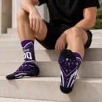 Kansas State Wildcats Socks Personalized Leopard Print Purple Black Best Selling