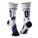 Kansas State Wildcats Socks Personalized Nautical Icons Purple White Best Selling