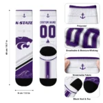 Kansas State Wildcats Socks Personalized Nautical Icons Purple White Best Selling