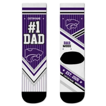 Kansas State Wildcats Socks Personalized Pinstripe Chevron Purple White Best Selling