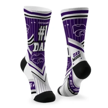 Kansas State Wildcats Socks Personalized Pinstripe Chevron Purple White Fashion Forward