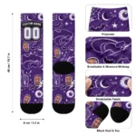Kansas State Wildcats Socks Personalized Scattered Icons Purple Best Selling