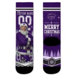Kansas State Wildcats Socks Personalized Snowy Scene Purple White Best Selling